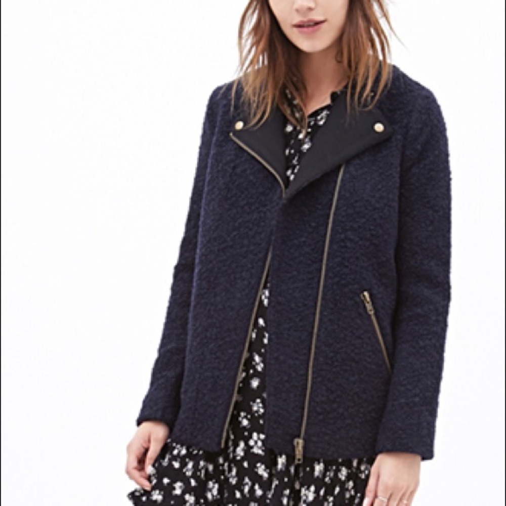 Zipper Boucle Moto Military structured Jacket coat